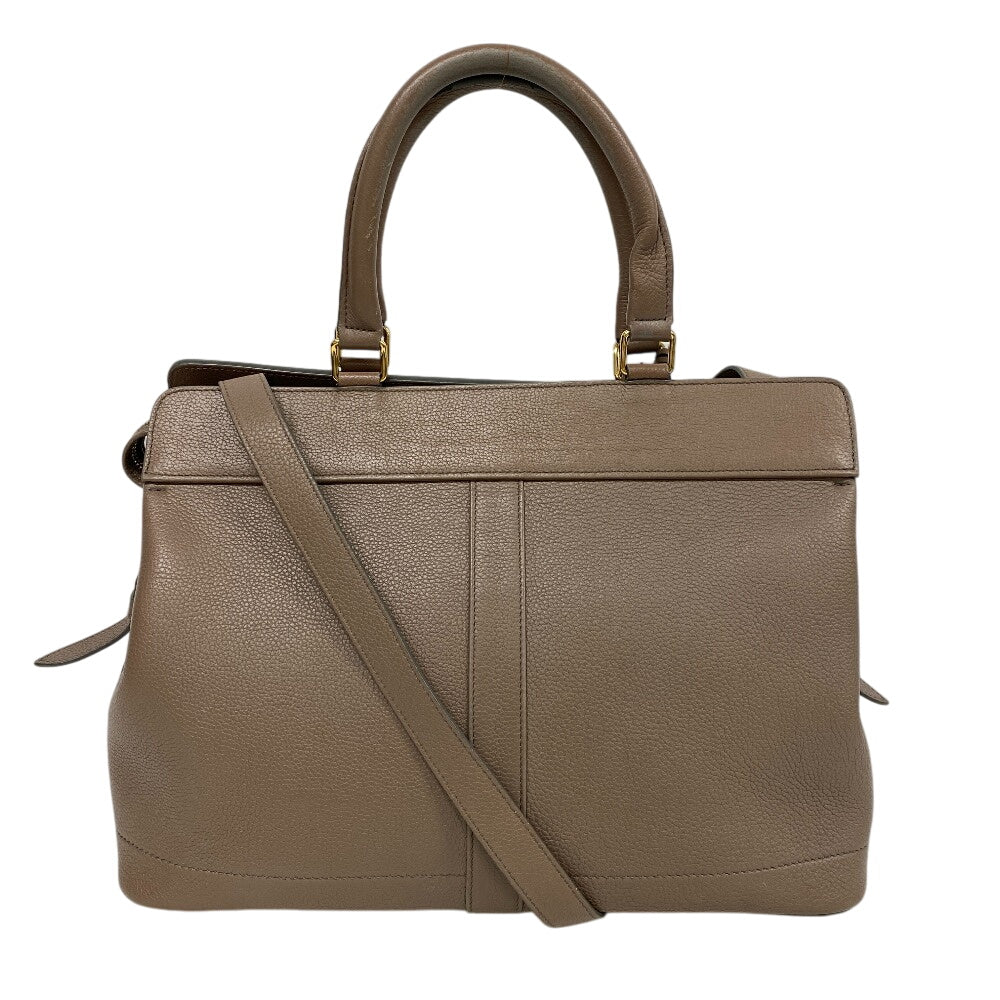CELINE Handbag 192663 leather beige Medium 2way Kabaddou France Women Used Authentic