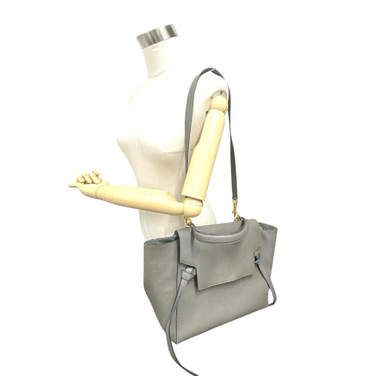 CELINE Handbag leather gray 2way Belt bag mini Women Used Authentic
