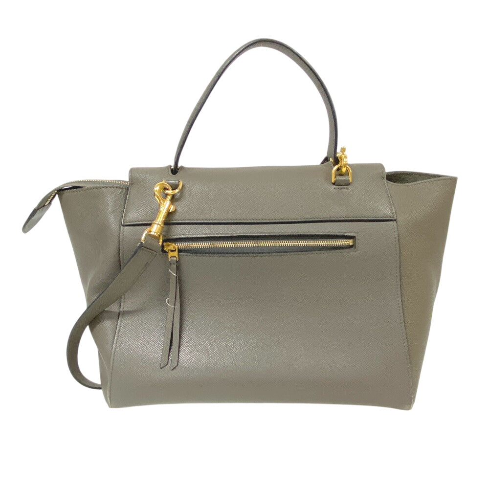 CELINE Handbag leather gray 2way Belt bag mini Women Used Authentic