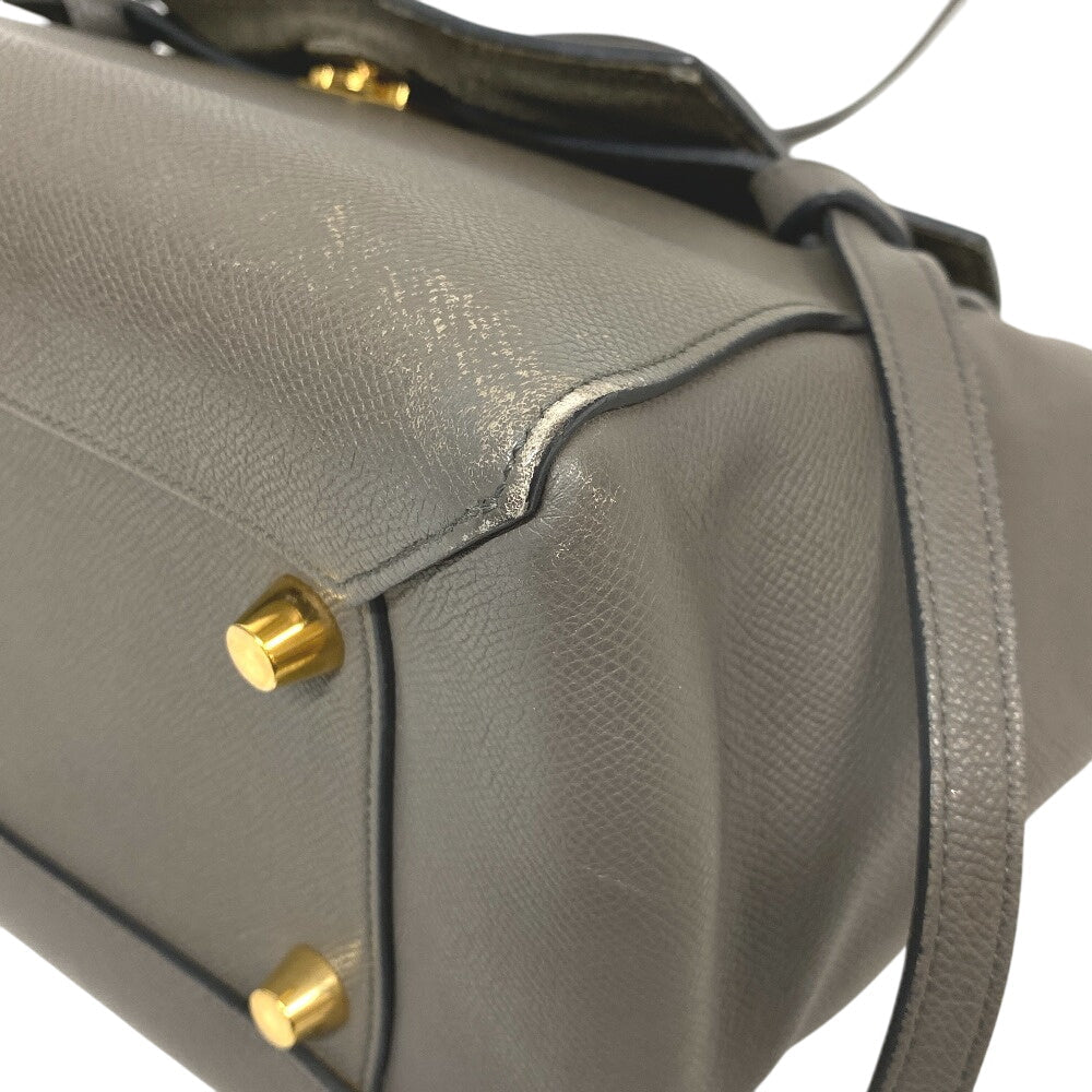 CELINE Handbag leather gray 2way Belt bag mini Women Used Authentic