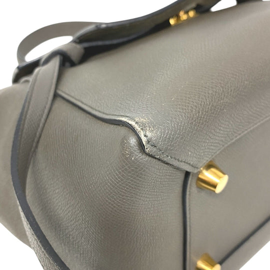CELINE Handbag leather gray 2way Belt bag mini Women Used Authentic