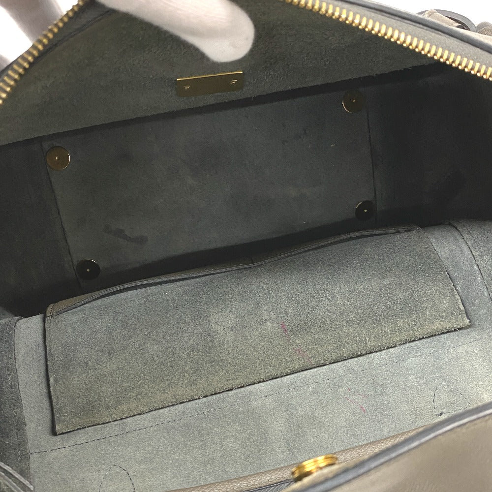 CELINE Handbag leather gray 2way Belt bag mini Women Used Authentic