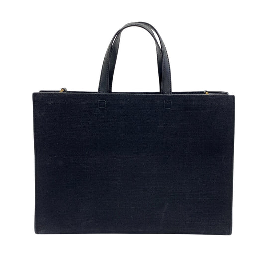 GIVENCHY Handbag canvas black medium G Tote logo Women Used Authentic