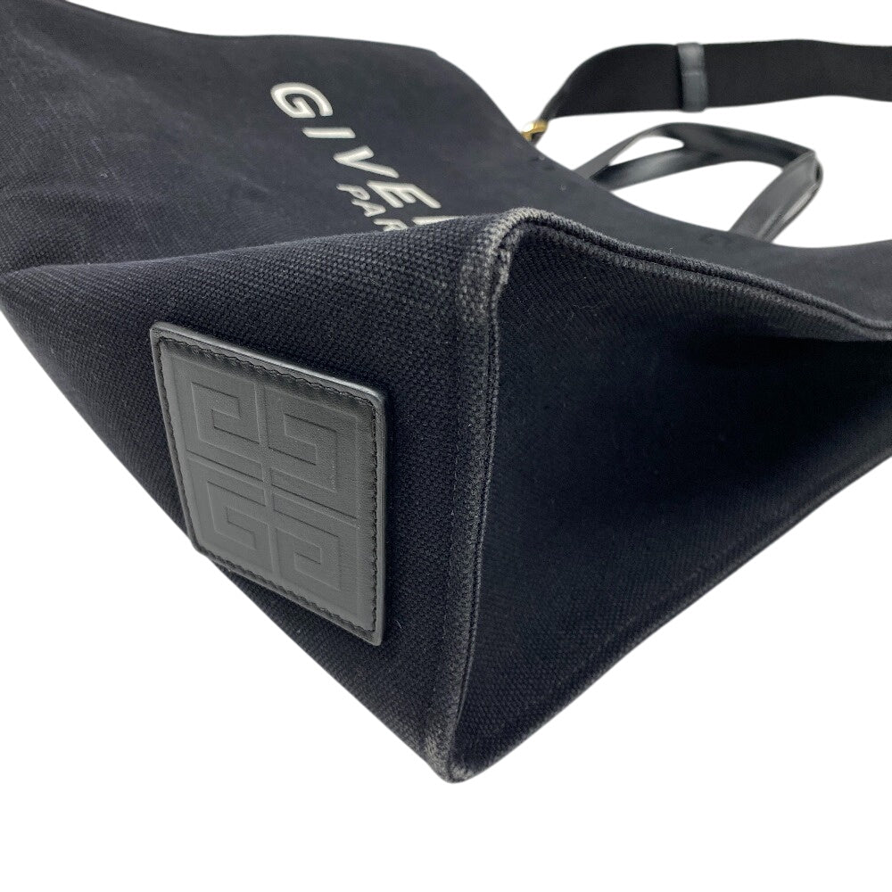 GIVENCHY Handbag canvas black medium G Tote logo Women Used Authentic