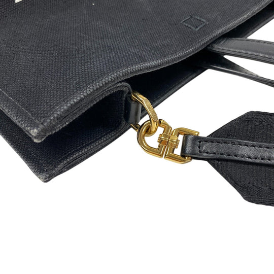 GIVENCHY Handbag canvas black medium G Tote logo Women Used Authentic