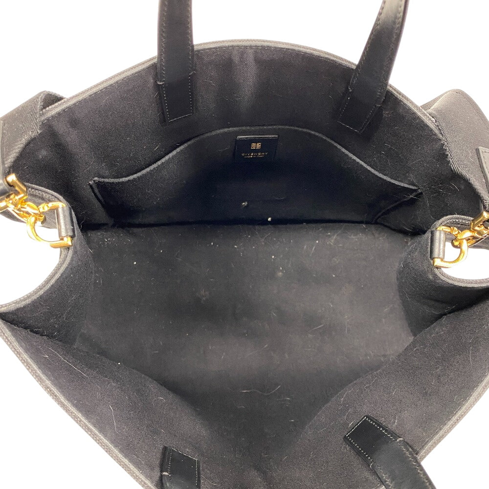 GIVENCHY Handbag canvas black medium G Tote logo Women Used Authentic