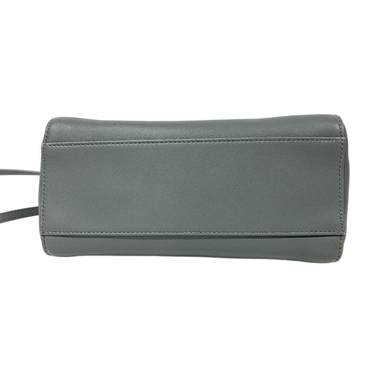 FENDI Handbag 8BN244 leather gray 2way Mini Pea Kaboo Women Used Authentic