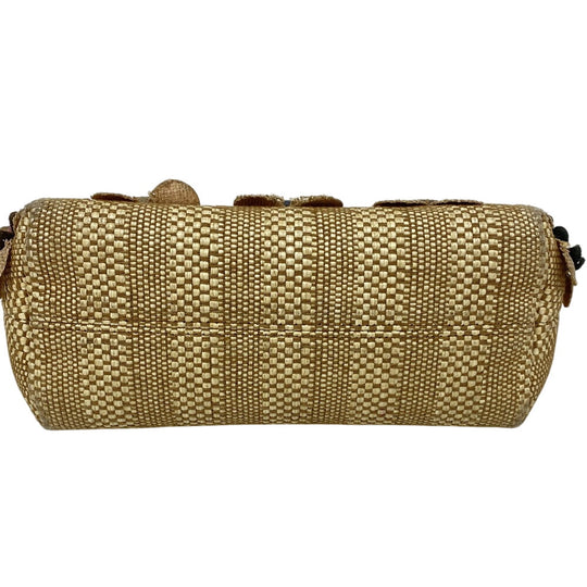 FENDI Shoulder Bag 8BL135 Straw, Leather beige 2WAY handbag By the Way Mini Women Used Authentic