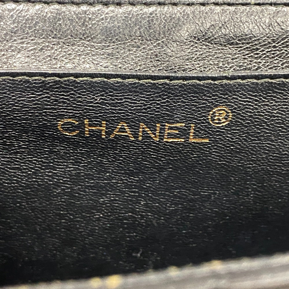 CHANEL Handbag Caviar skin black Gold Metal Matrasse Women Used Authentic