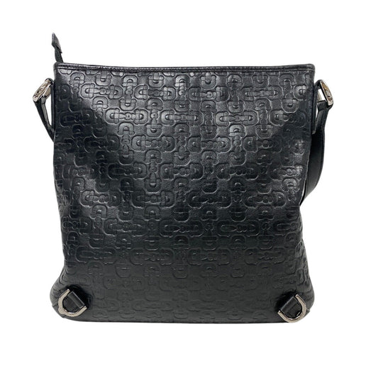 GUCCI Shoulder Bag 268642 leather black Horse pit Abbey Women Used Authentic