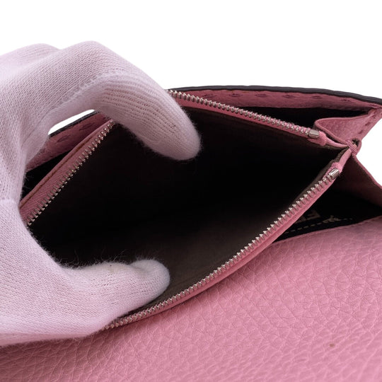 FENDI Long Wallet Purse 8M0308 leather pink Celeria Peekaboo Women Used Authentic