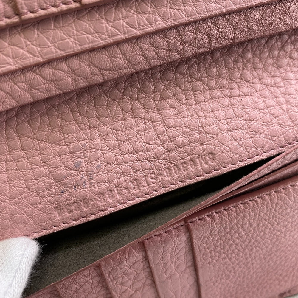 FENDI Long Wallet Purse 8M0308 leather pink Celeria Peekaboo Women Used Authentic
