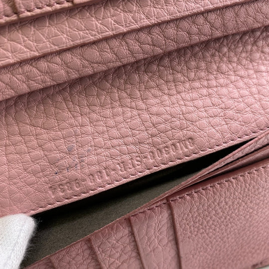 FENDI Long Wallet Purse 8M0308 leather pink Celeria Peekaboo Women Used Authentic