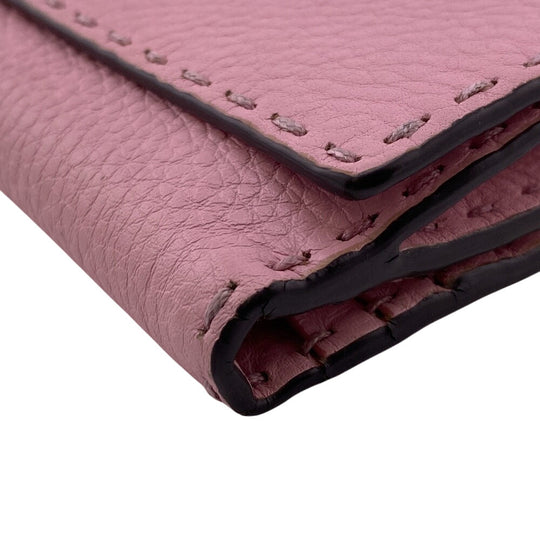 FENDI Long Wallet Purse 8M0308 leather pink Celeria Peekaboo Women Used Authentic