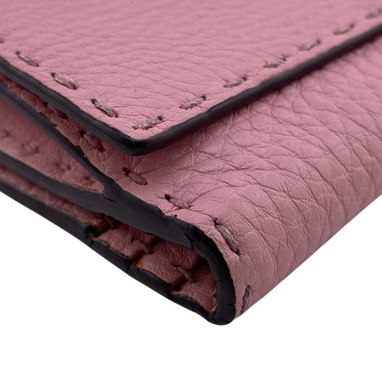 FENDI Long Wallet Purse 8M0308 leather pink Celeria Peekaboo Women Used Authentic