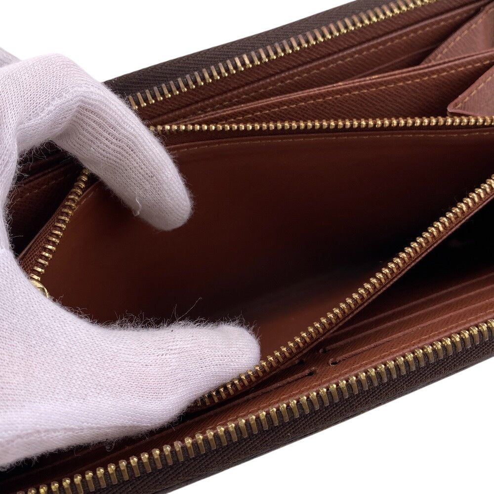 LOUIS VUITTON Long Wallet Purse M42616 leather Brown Monogram Zippy wallet Women Used Authentic