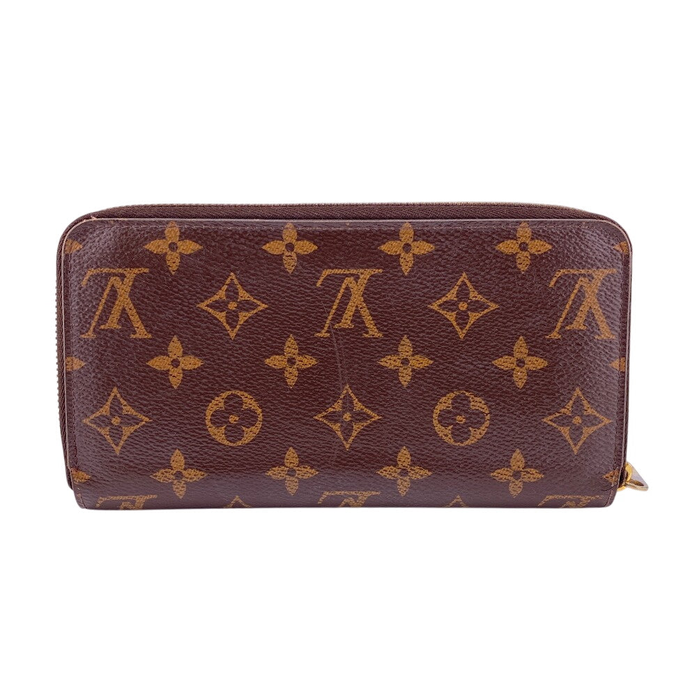 LOUIS VUITTON Long Wallet Purse M42616 leather Brown Monogram Zippy wallet Women Used Authentic