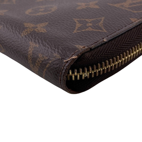 LOUIS VUITTON Long Wallet Purse M42616 leather Brown Monogram Zippy wallet Women Used Authentic