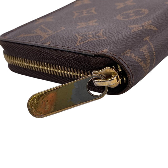 LOUIS VUITTON Long Wallet Purse M42616 leather Brown Monogram Zippy wallet Women Used Authentic