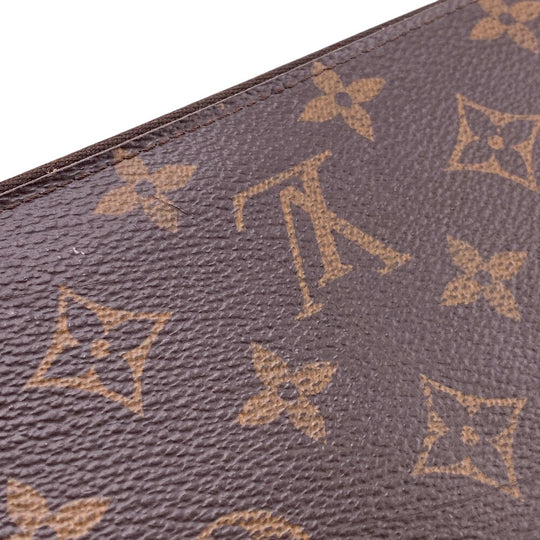 LOUIS VUITTON Long Wallet Purse M42616 leather Brown Monogram Zippy wallet Women Used Authentic