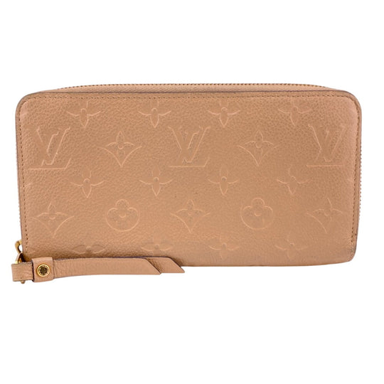 LOUIS VUITTON Long Wallet Purse M69034 leather beige Ann Platt Zippy wallet Women Used Authentic