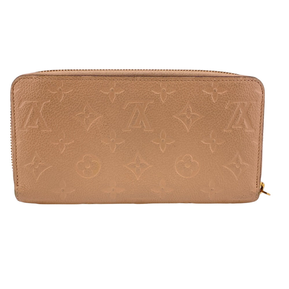 LOUIS VUITTON Long Wallet Purse M69034 leather beige Ann Platt Zippy wallet Women Used Authentic