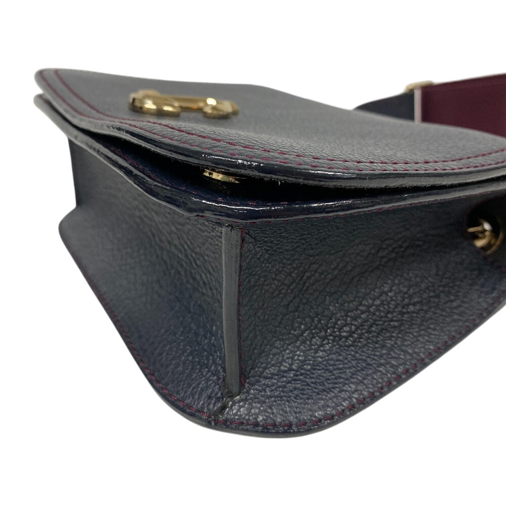 JIMMY CHOO Shoulder Bag leather black Varenne Women Used Authentic