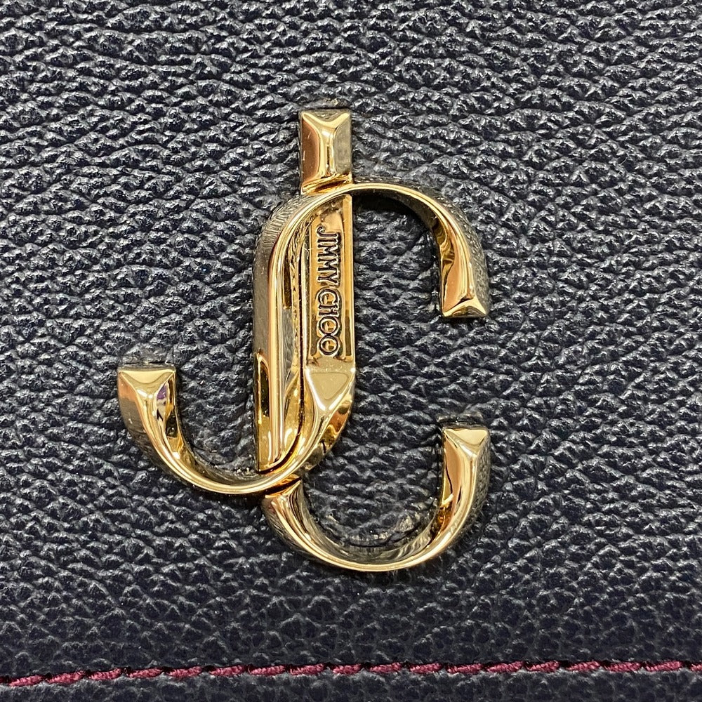 JIMMY CHOO Shoulder Bag leather black Varenne Women Used Authentic