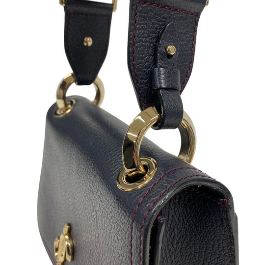 JIMMY CHOO Shoulder Bag leather black Varenne Women Used Authentic