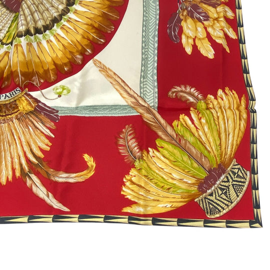 HERMES scarf silk Navy Carre90 BRAZIL Women Used Authentic
