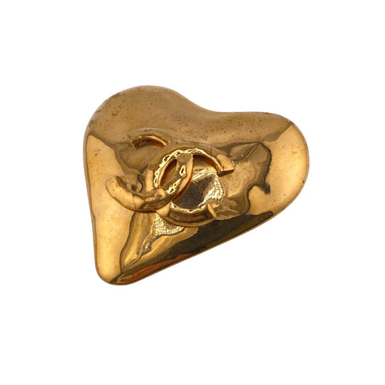 CHANEL Brooch Gold Plated gold 93P heart unisex(Unisex) Used Authentic