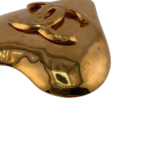 CHANEL Brooch Gold Plated gold 93P heart unisex(Unisex) Used Authentic