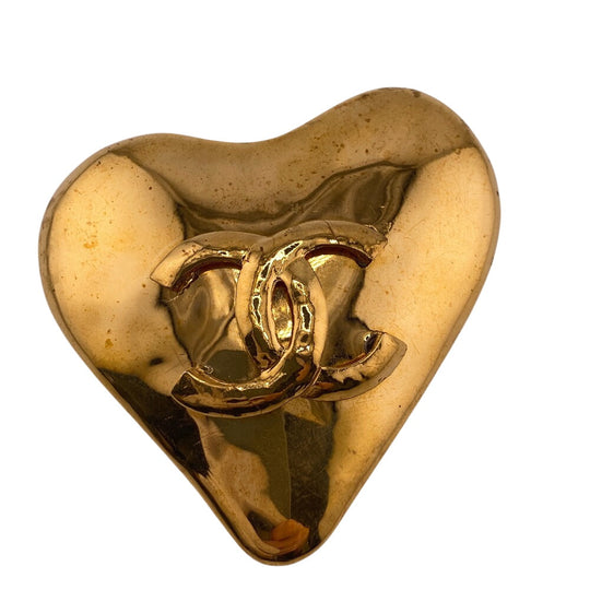 CHANEL Brooch Gold Plated gold 93P heart unisex(Unisex) Used Authentic