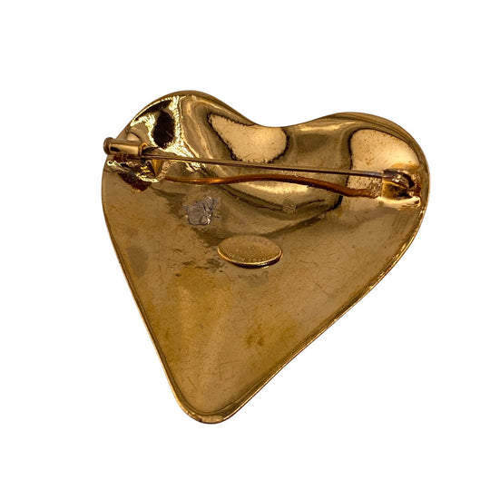 CHANEL Brooch Gold Plated gold 93P heart unisex(Unisex) Used Authentic