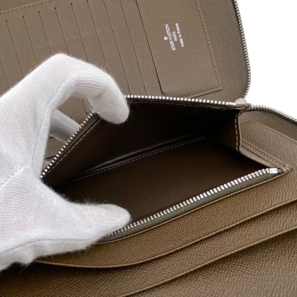 LOUIS VUITTON Long Wallet Purse M30658 leather Brown Travel case Taiga Organizer Atoll mens Used Authentic