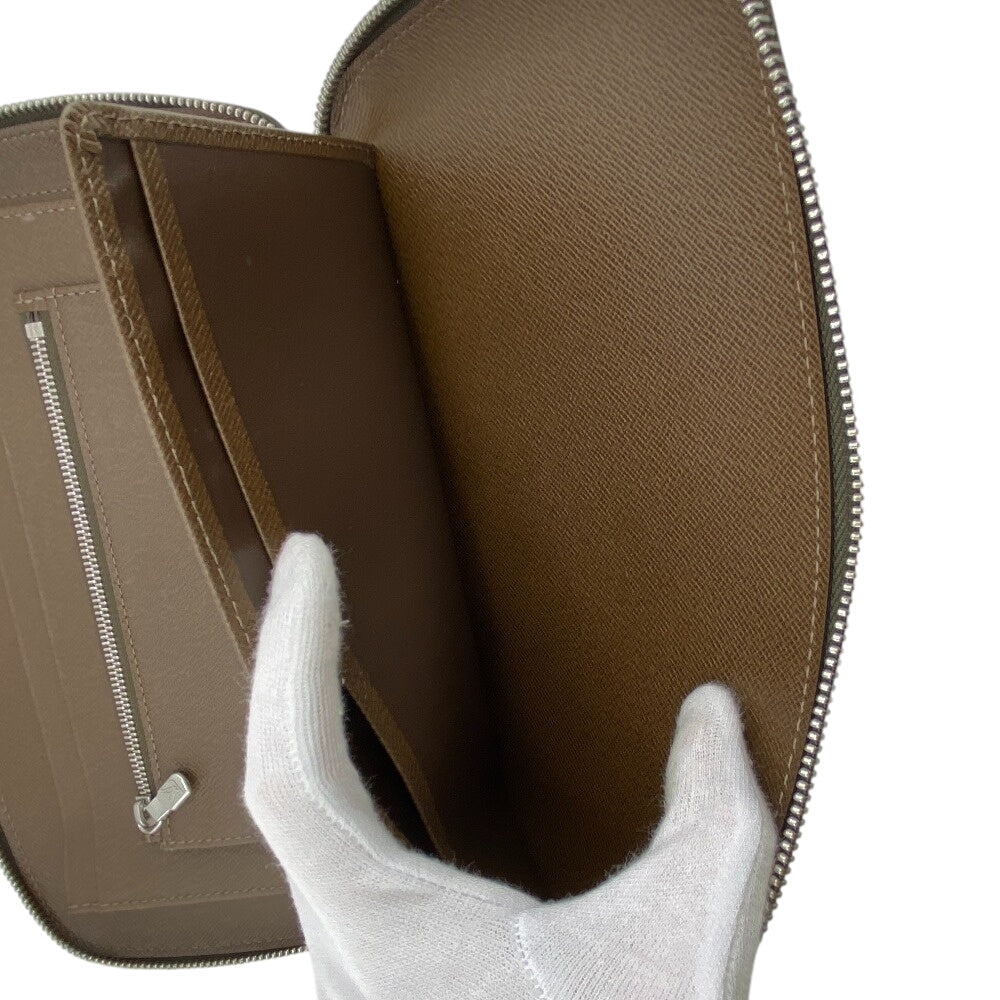 LOUIS VUITTON Long Wallet Purse M30658 leather Brown Travel case Taiga Organizer Atoll mens Used Authentic