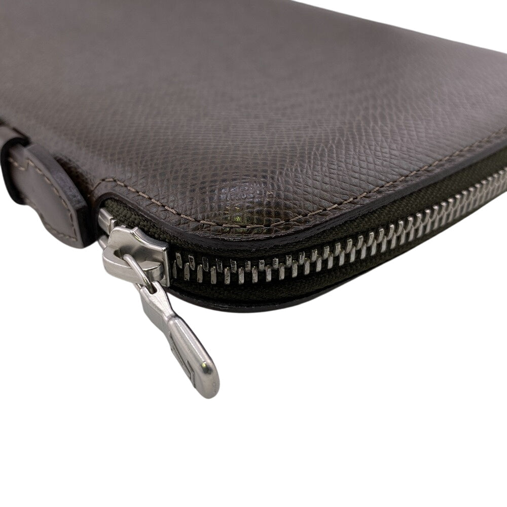 LOUIS VUITTON Long Wallet Purse M30658 leather Brown Travel case Taiga Organizer Atoll mens Used Authentic