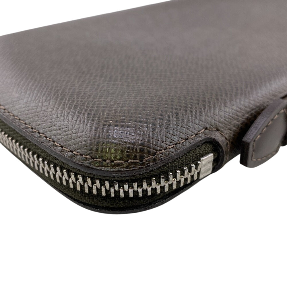LOUIS VUITTON Long Wallet Purse M30658 leather Brown Travel case Taiga Organizer Atoll mens Used Authentic