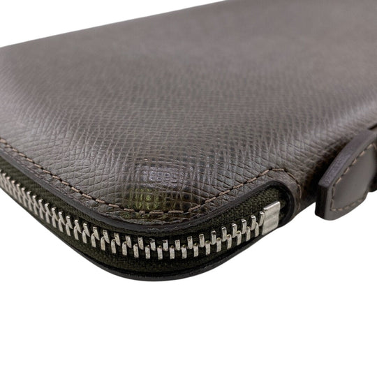 LOUIS VUITTON Long Wallet Purse M30658 leather Brown Travel case Taiga Organizer Atoll mens Used Authentic