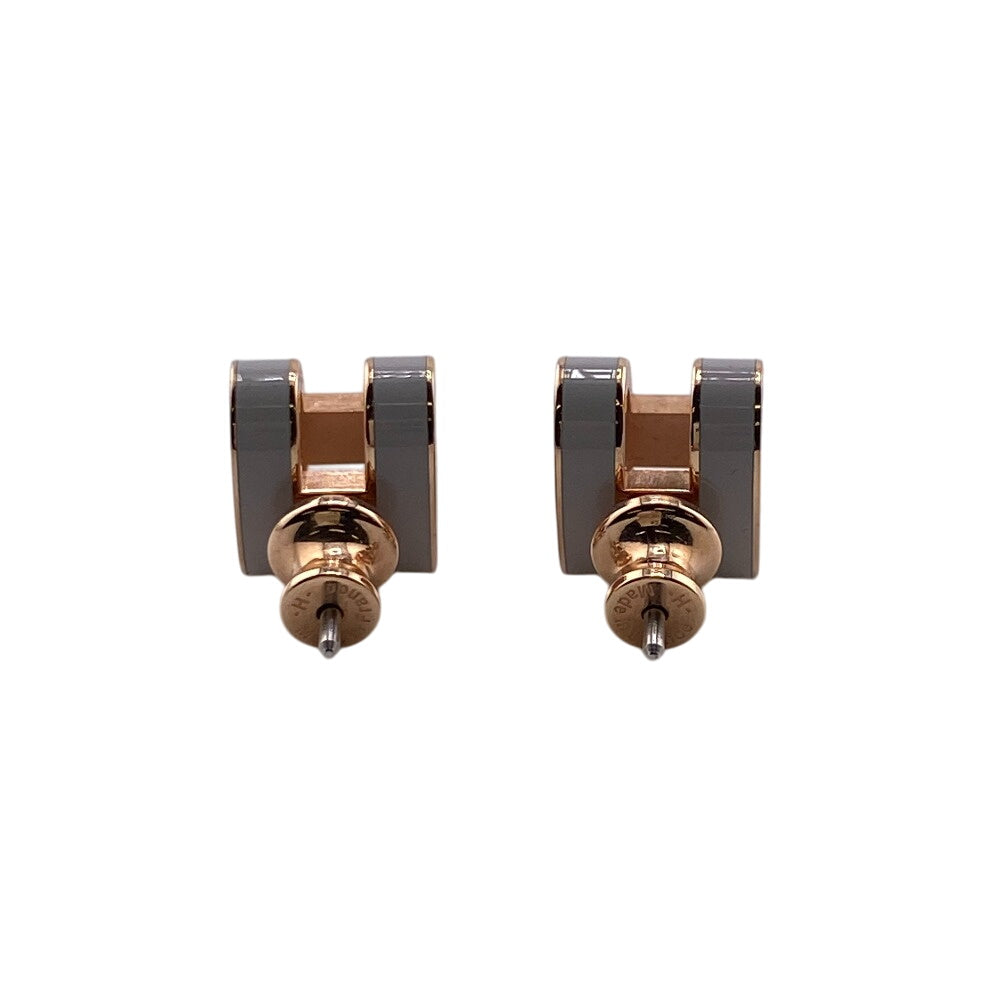 HERMES Pierce Gold Plated gray Mini Pop Ash H Women Used Authentic