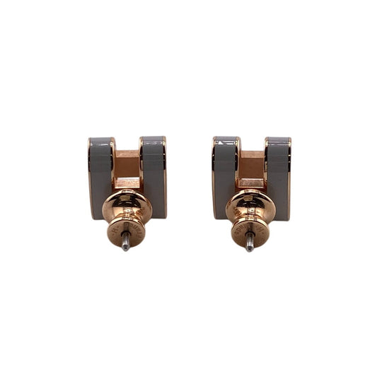 HERMES Pierce Gold Plated gray Mini Pop Ash H Women Used Authentic