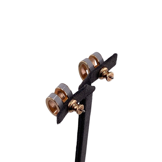 HERMES Pierce Gold Plated gray Mini Pop Ash H Women Used Authentic