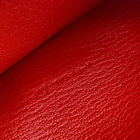HERMES Long Wallet Purse Chevre Misol Red Beansufla Women Used Authentic