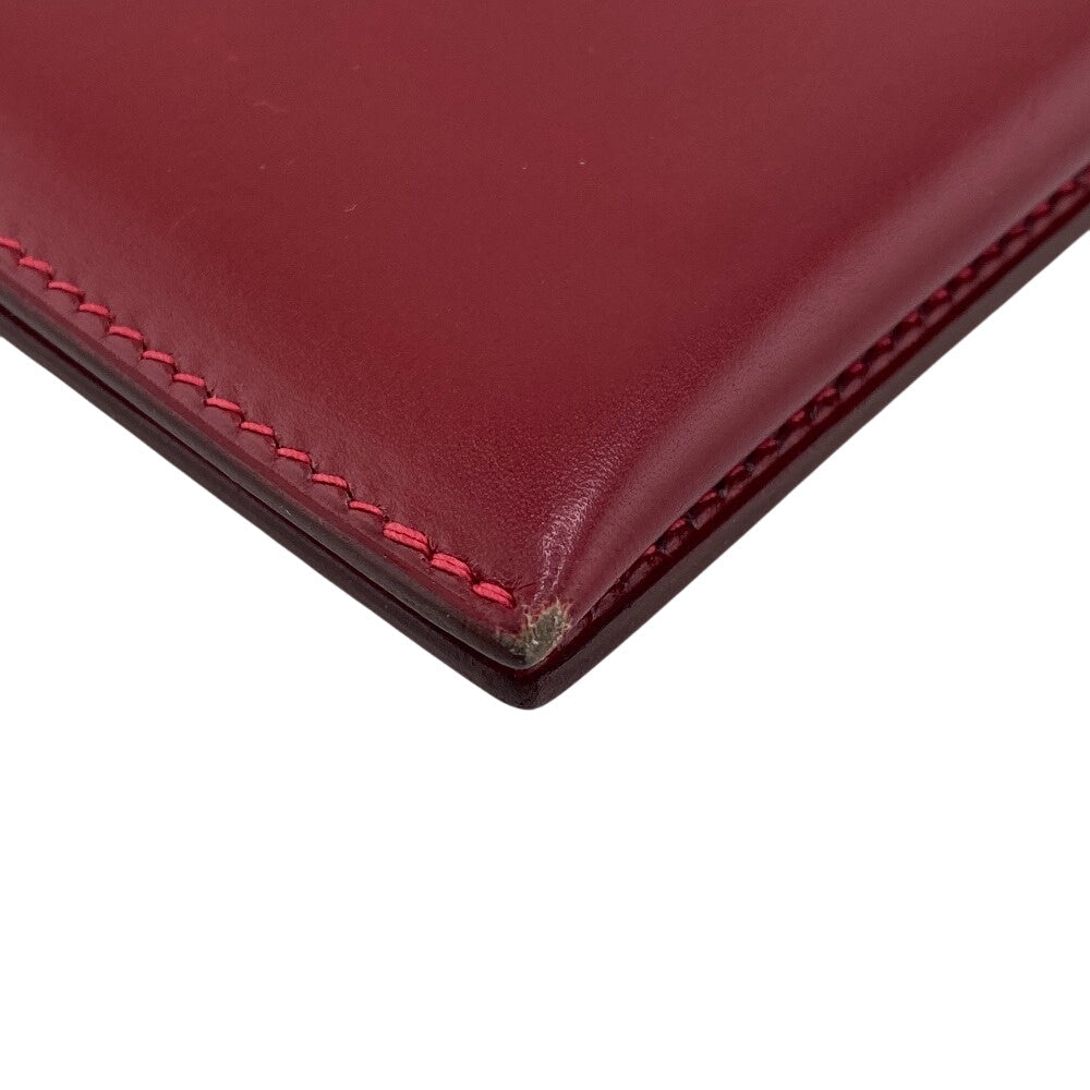 HERMES Long Wallet Purse Box scarf Red Gold Metal Baan classic Women Used Authentic