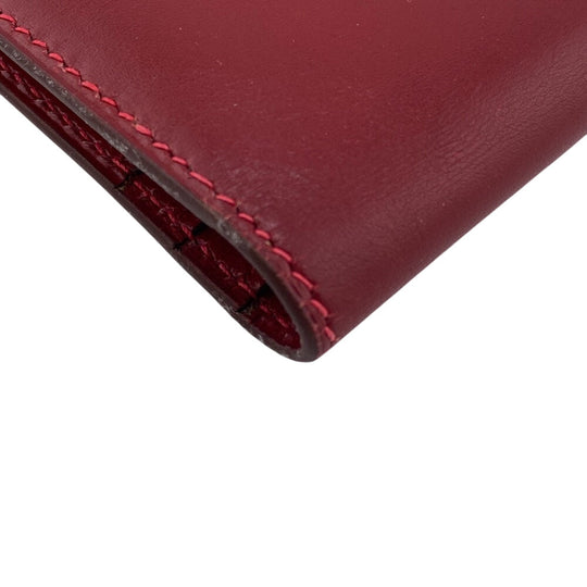 HERMES Long Wallet Purse Box scarf Red Gold Metal Baan classic Women Used Authentic