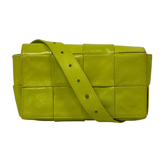 BOTTEGAVENETA Sling bag leather yellow MAXI INTRECCIATO Women Used Authentic