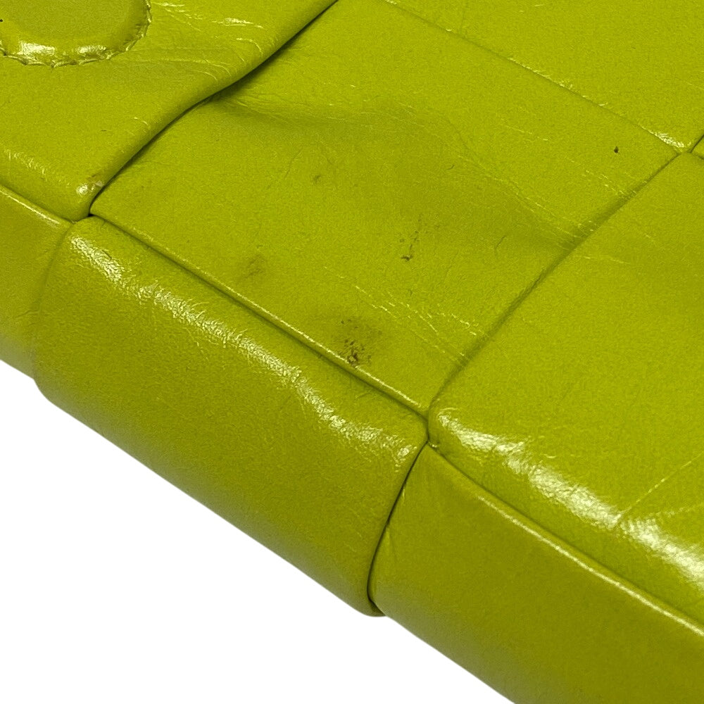 BOTTEGAVENETA Sling bag leather yellow MAXI INTRECCIATO Women Used Authentic