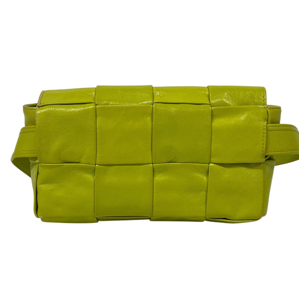 BOTTEGAVENETA Sling bag leather yellow MAXI INTRECCIATO Women Used Authentic