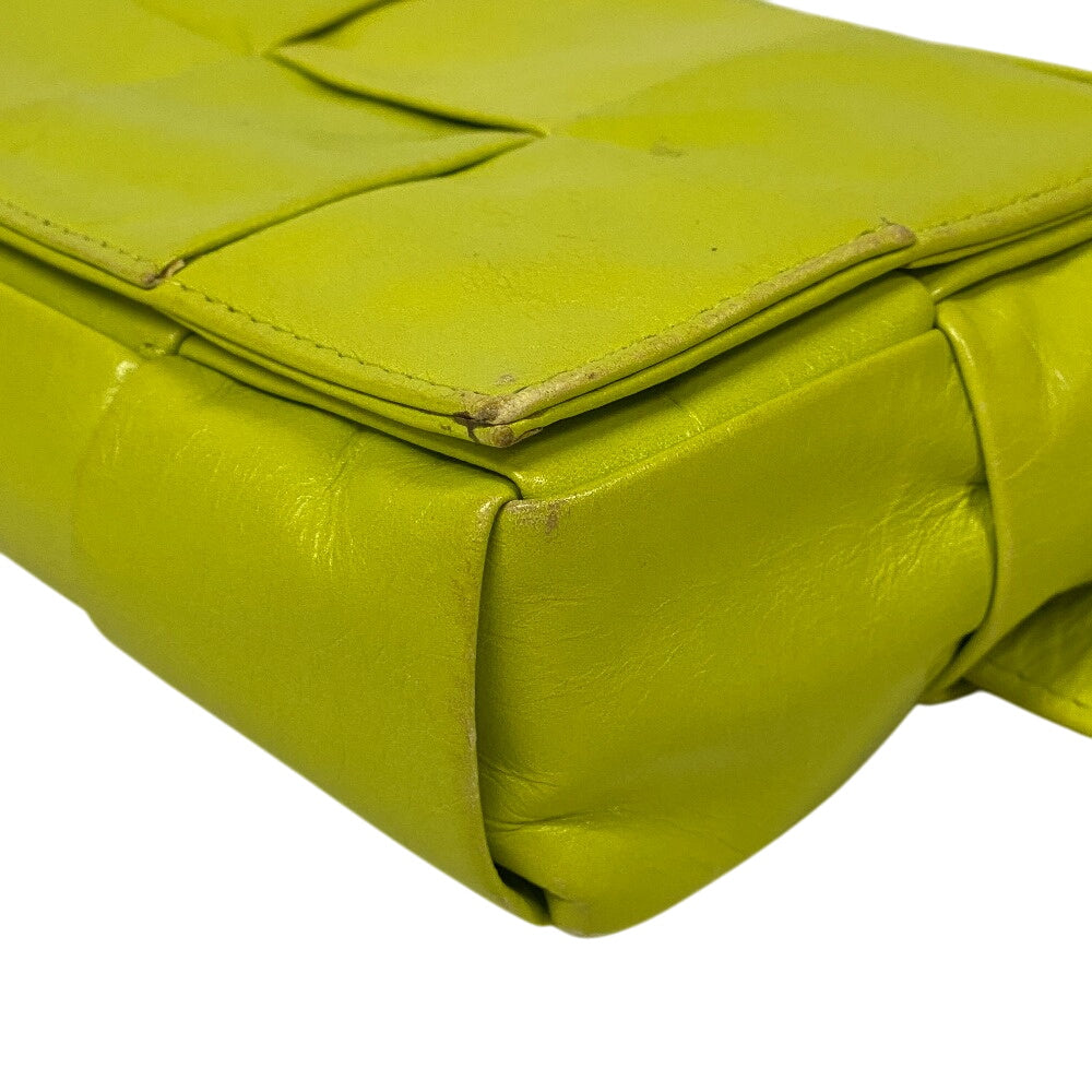 BOTTEGAVENETA Sling bag leather yellow MAXI INTRECCIATO Women Used Authentic