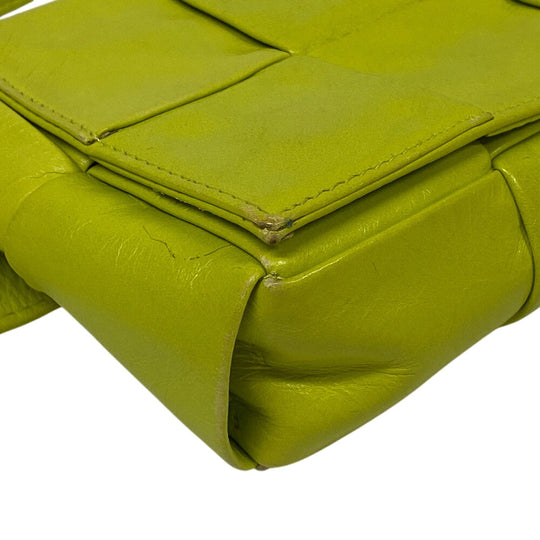 BOTTEGAVENETA Sling bag leather yellow MAXI INTRECCIATO Women Used Authentic